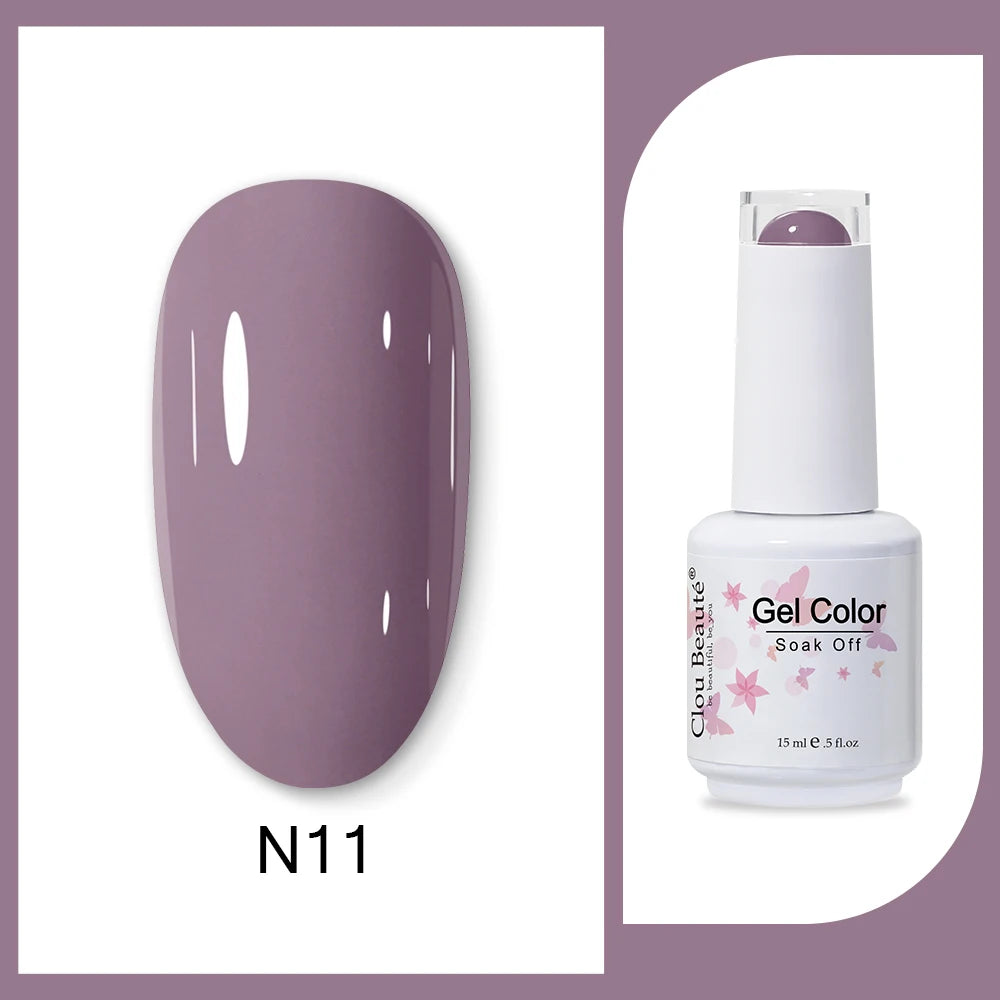 Clou Beaute 15ml HEMA & TPO Free Gel Polish - Army Green Organic Semi-Permanent Nail Art