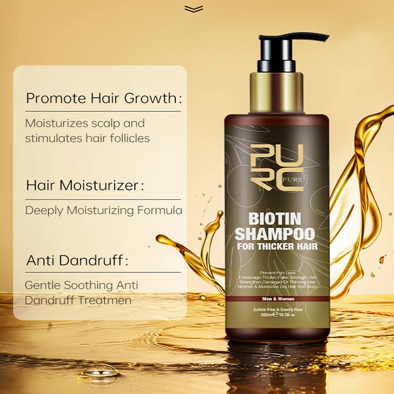 PURC Biotin & Argan Oil Hair Growth Shampoo - Anti Hair Loss Scalp Treatment