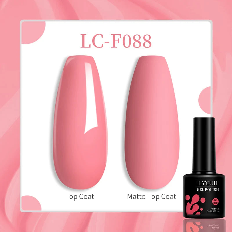 LILYCUTE 7ml Jelly Amber Dark Bloom Leopard Gel Polish - Semi-Permanent UV Nail Art