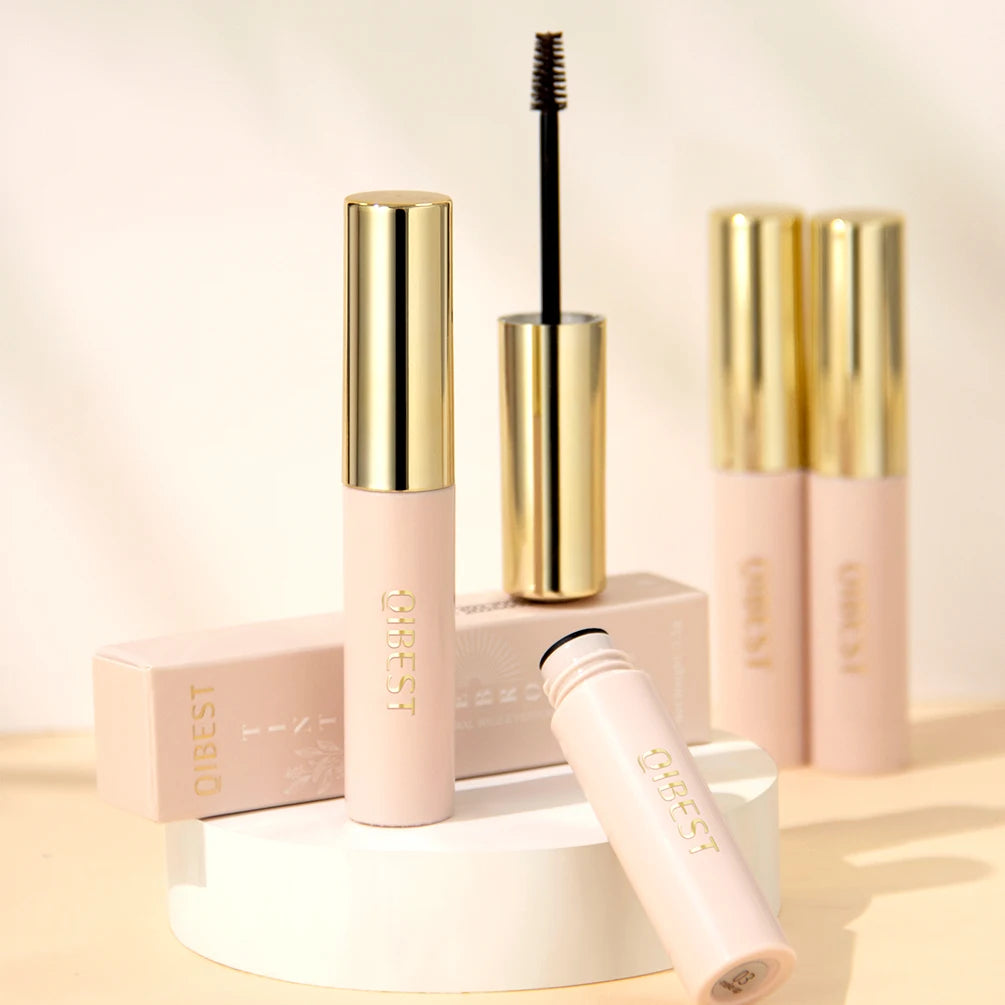 QiBest 4-Color Waterproof Eyebrow Mascara Gel - Long-Lasting Dye Cream with Brush
