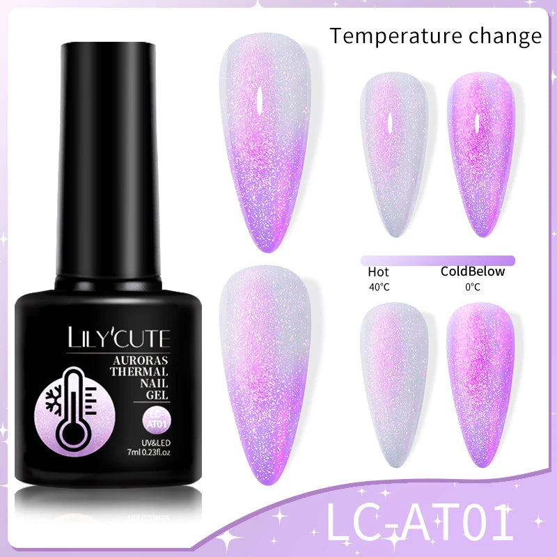 LILYCUTE 7ml Thermal Temperature-Changing Gel Nail Polish - Semi-Permanent UV Gel Art