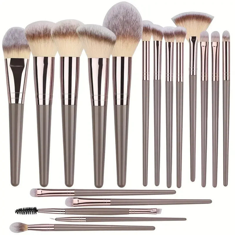 Professional 3-20 Piece Makeup Brush Set - Fluffy Foundation, Eyeshadow & Kabuki