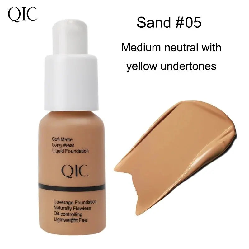 QIC Naturally Flawless Matte Liquid Foundation - Oil-Control, 30ml, 5 Shades