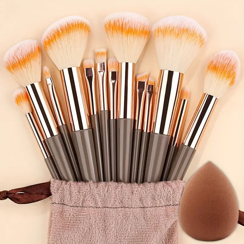 ZSRUNHUI 13-Piece Makeup Brush Set - Soft Fluffy Face & Eye Brushes for Foundation, Blush & Highlight
