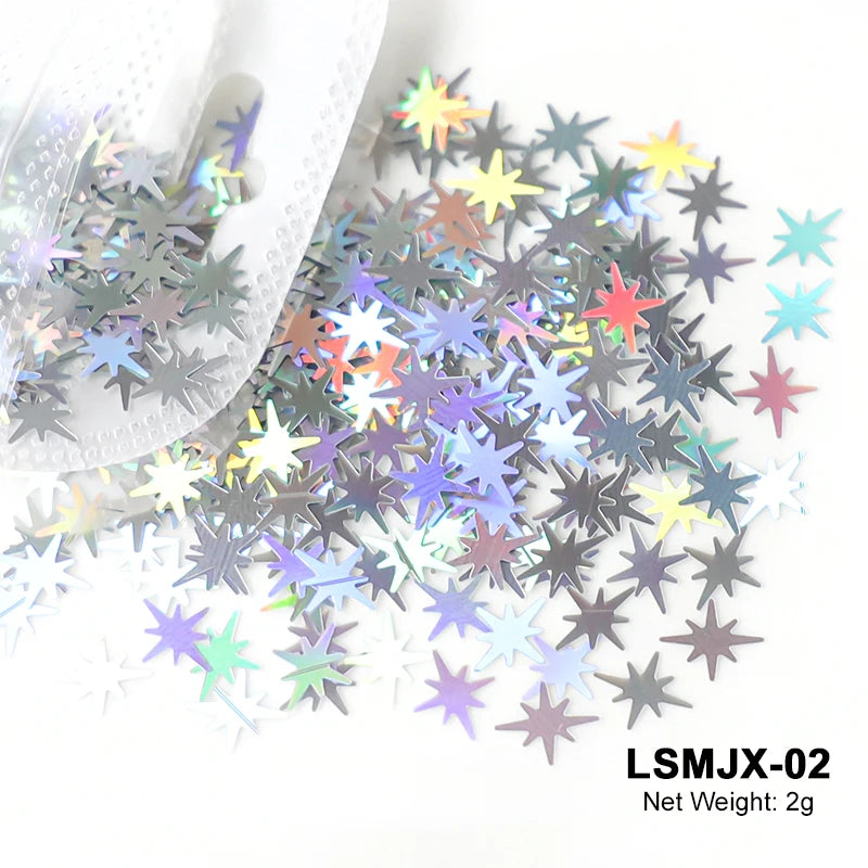 2g Holographic Nail Art Glitter Sequins - Laser Star Butterfly AB Paillette DIY Decorations