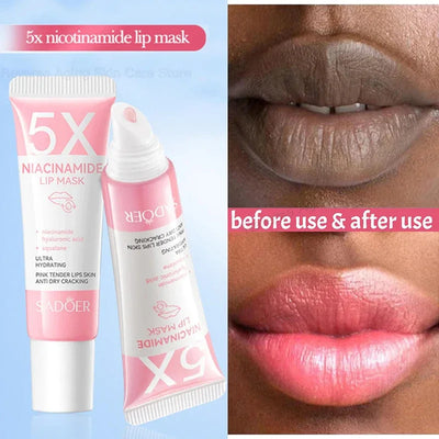 Dark Lip Lightening Balm & Melanin Mask - Exfoliating Pink Treatment for Lip Lines