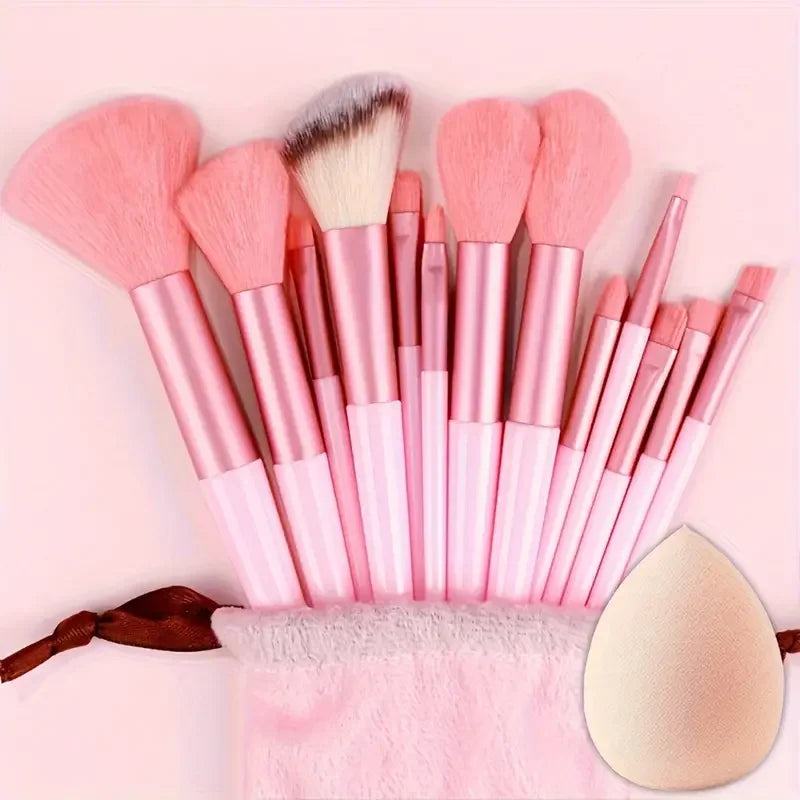 ZSRUNHUI 13-Piece Makeup Brush Set - Soft Fluffy Face & Eye Brushes for Foundation, Blush & Highlight