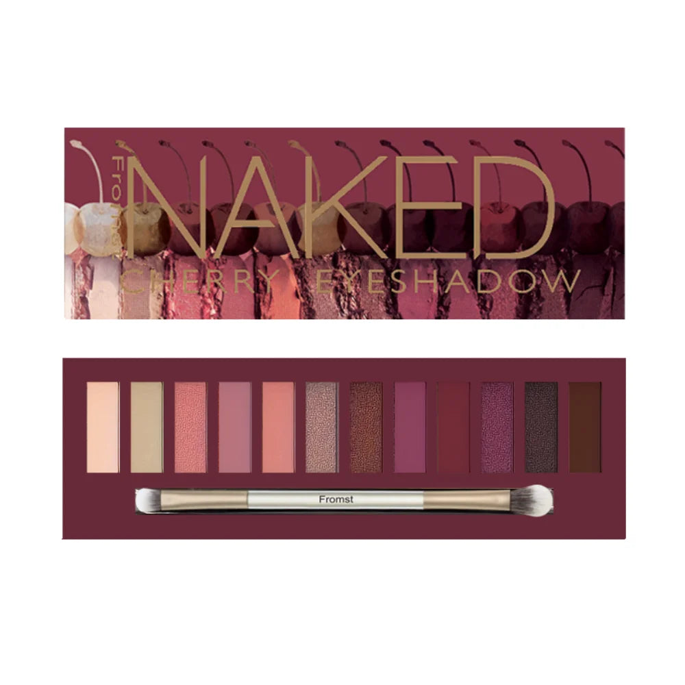 12-Color Brown & Pink Eyeshadow Palette - Long-Lasting Easy Everyday Makeup