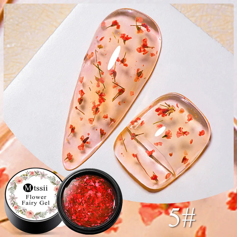 Mtssii Dried Flower Fairy Gel Nail Polish - Natural Botanical Semi-Permanent UV Art