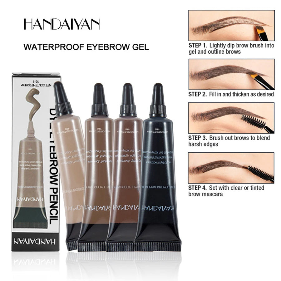 Handaiyan 10ml Tinted Eyebrow Cream Gel - Waterproof Natural, 6 Colors