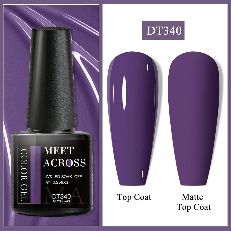 MEET ACROSS 7ml Wine Red Gel Polish - Long-Lasting French Style Nail Art Varnish