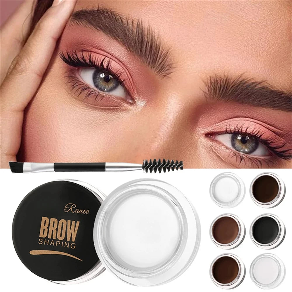 3D Wild Eyebrow Cream Gel Wax - Matte Brown & Black Natural Tint Enhancer Set