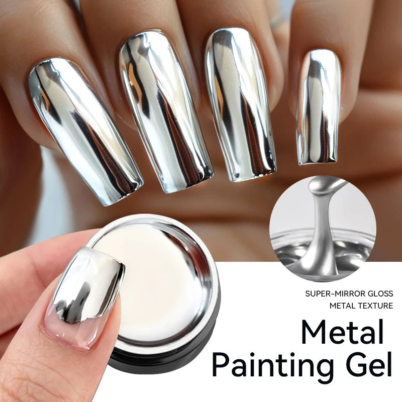 LILYCUTE 5ml Reflective Glitter Liner Gel - Champagne Sparkling Lines for French Nail Art