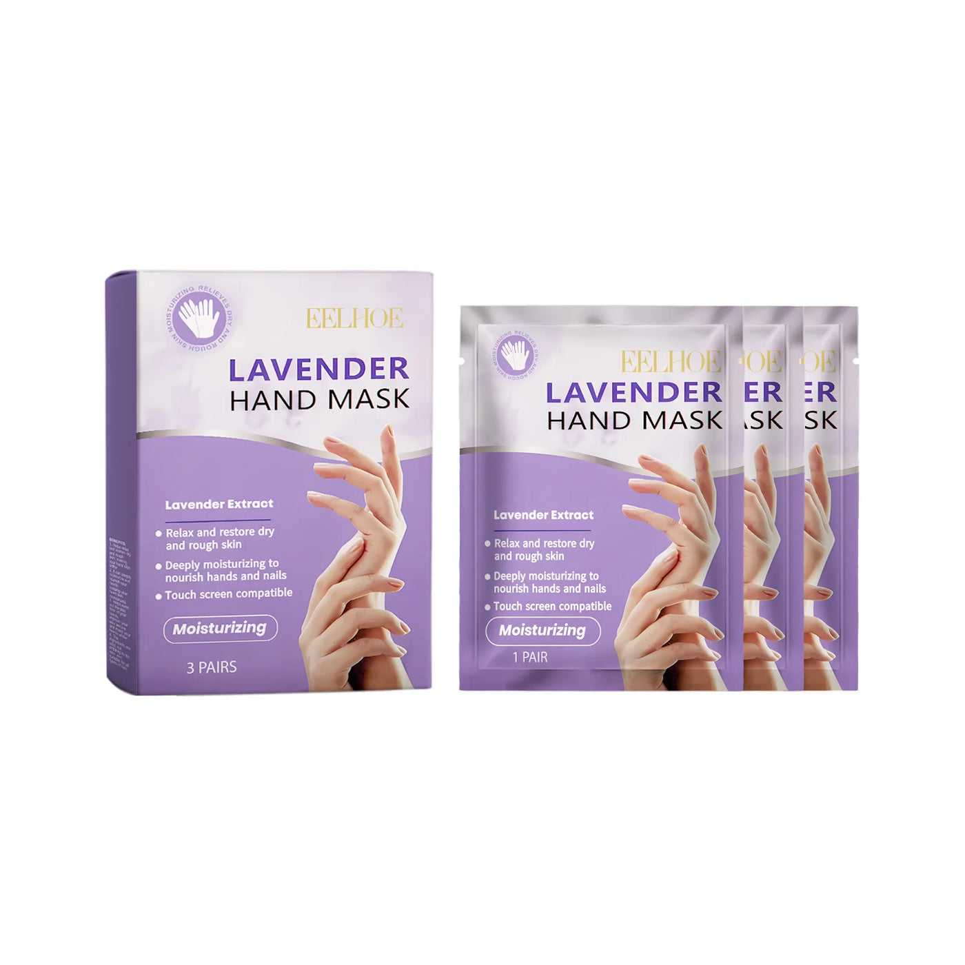 Eelhoe Lavender Hand Mask - Exfoliating, Brightening & Deep Nourishment for Smooth Hands