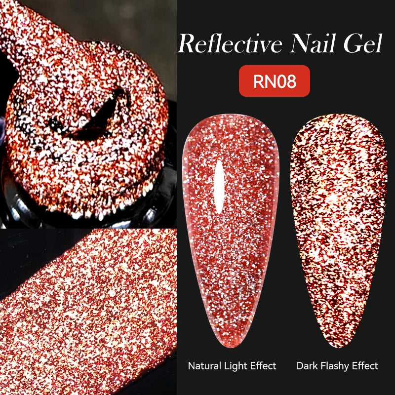 LILYCUTE 5ml Reflective Glitter Liner Gel - Champagne Sparkling Lines for French Nail Art