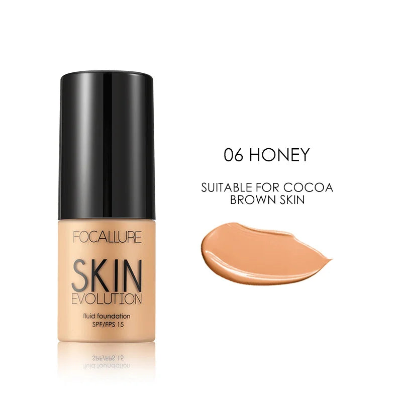 FOCALLURE Full Coverage Liquid Foundation Cream - Oil-Control Moisturizing Base