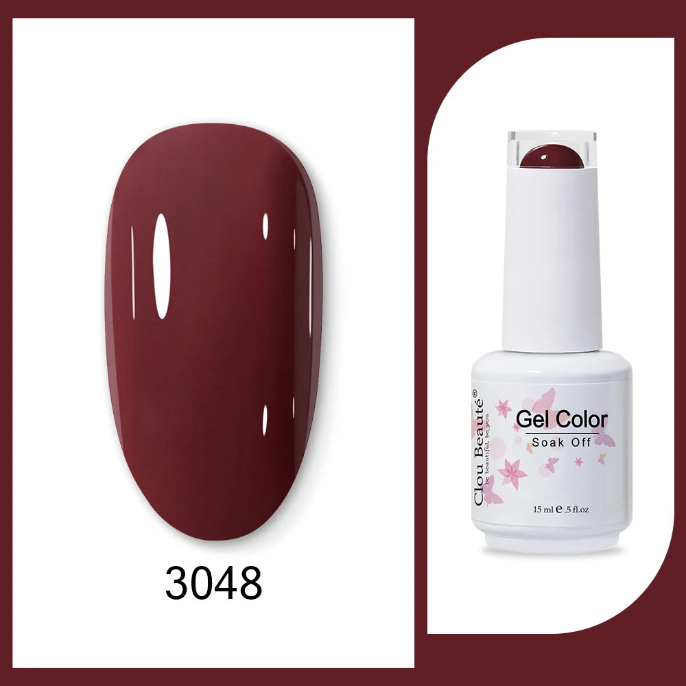 Clou Beaute 15ml HEMA & TPO Free Gel Polish - Army Green Organic Semi-Permanent Nail Art