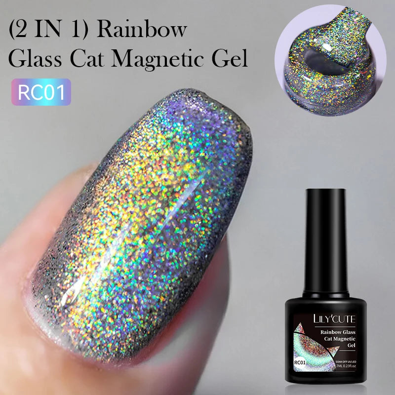 LILYCUTE 5ml Reflective Glitter Liner Gel - Champagne Sparkling Lines for French Nail Art