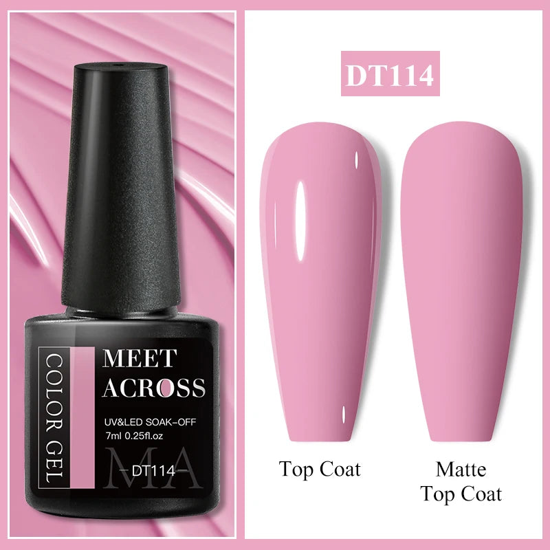 MEET ACROSS 7ml Wine Red Gel Polish - Long-Lasting French Style Nail Art Varnish