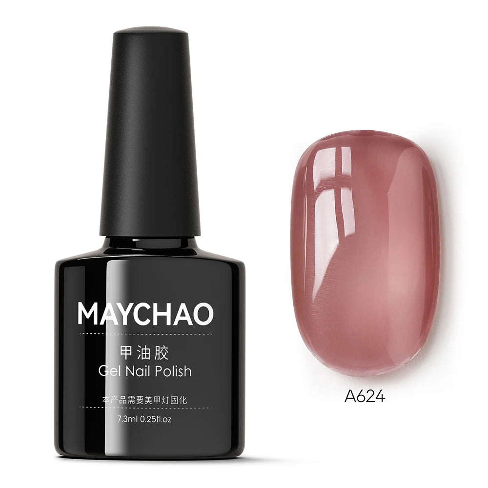 MAYCHAO 7.3ml Transparent Jelly Nude Gel Nail Polish - CPNP Certified UV/LED Soak-Off