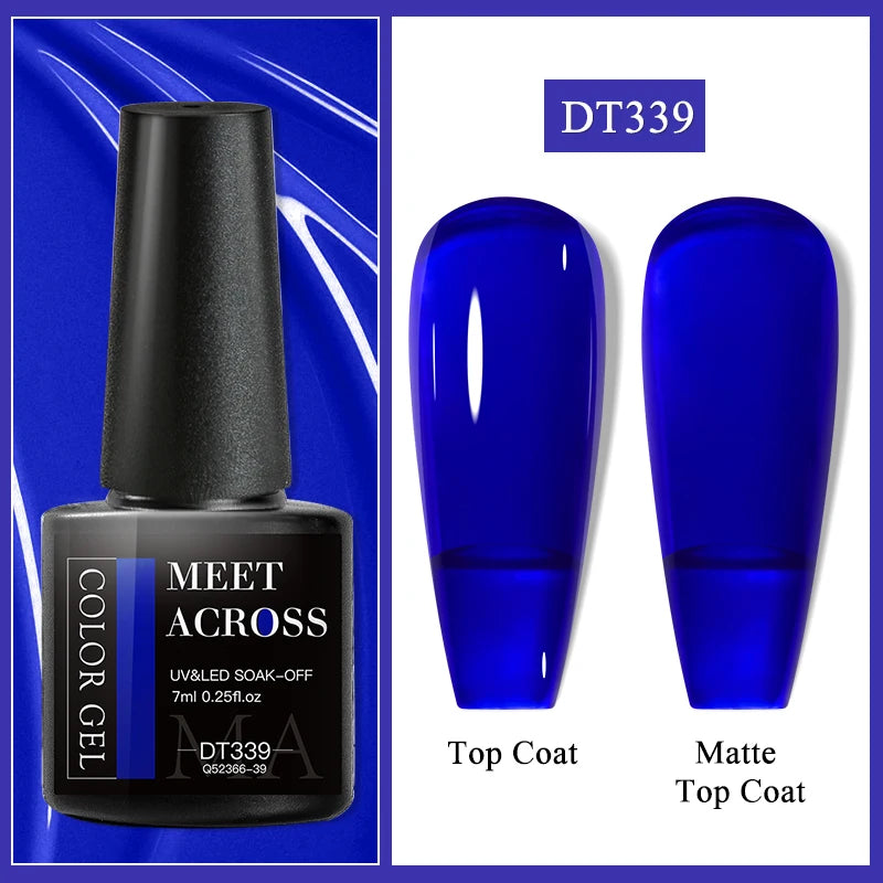 MEET ACROSS 7ml Wine Red Gel Polish - Long-Lasting French Style Nail Art Varnish