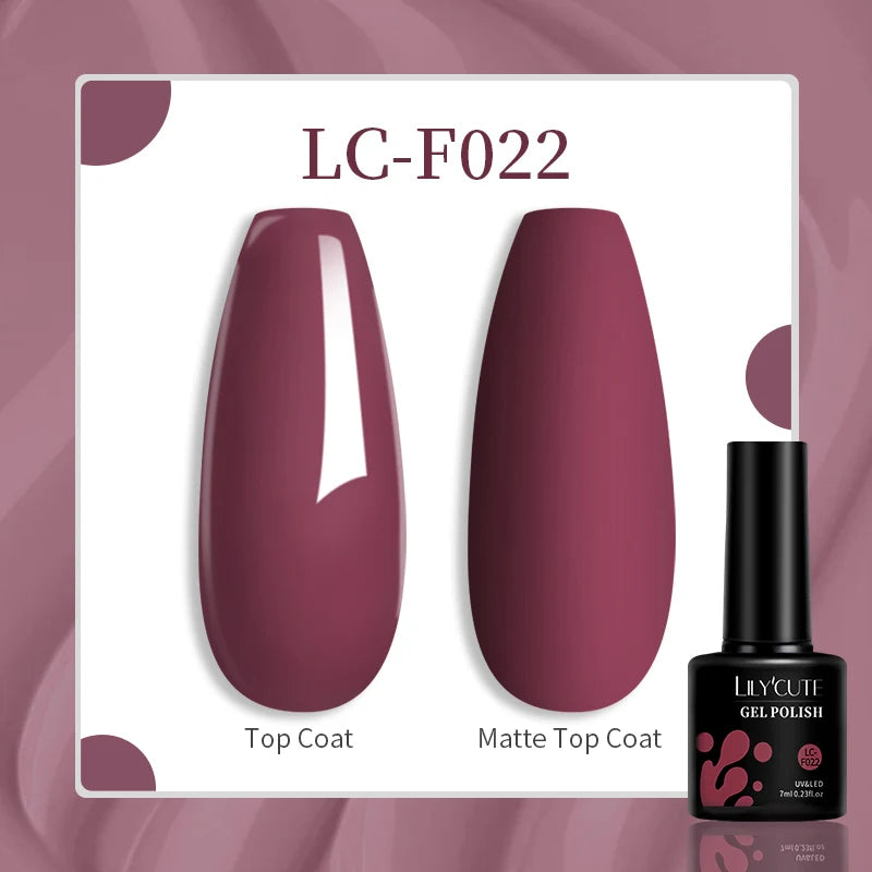 LILYCUTE 7ml Jelly Amber Dark Bloom Leopard Gel Polish - Semi-Permanent UV Nail Art
