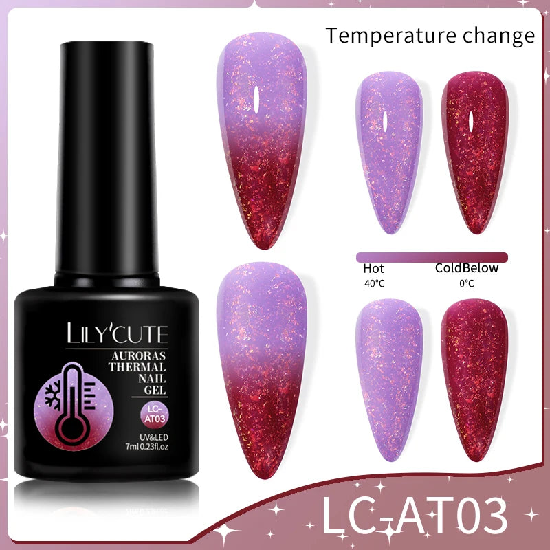 LILYCUTE 7ml Thermal Temperature-Changing Gel Nail Polish - Semi-Permanent UV Gel Art
