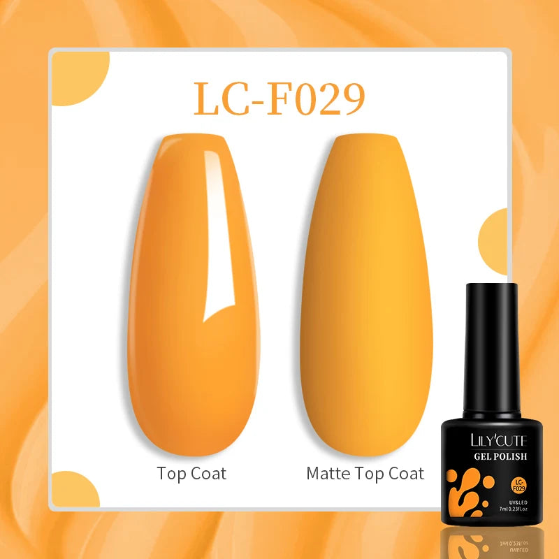 LILYCUTE 7ml Jelly Amber Dark Bloom Leopard Gel Polish - Semi-Permanent UV Nail Art