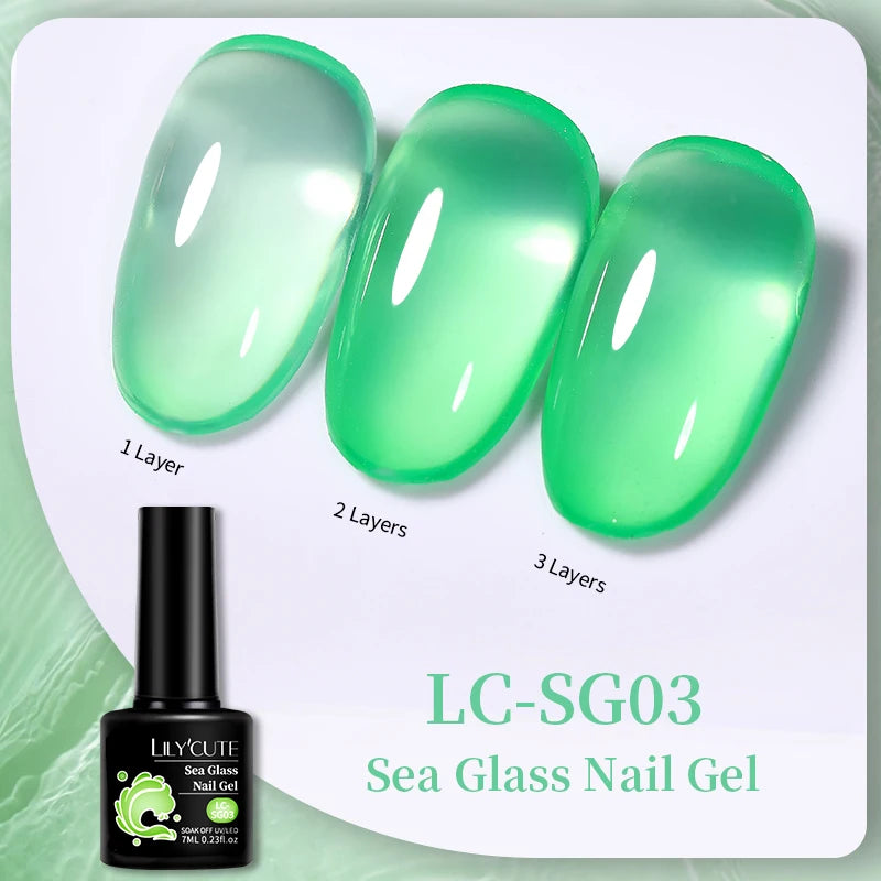 LILYCUTE 7ml Jelly Amber Dark Bloom Leopard Gel Polish - Semi-Permanent UV Nail Art
