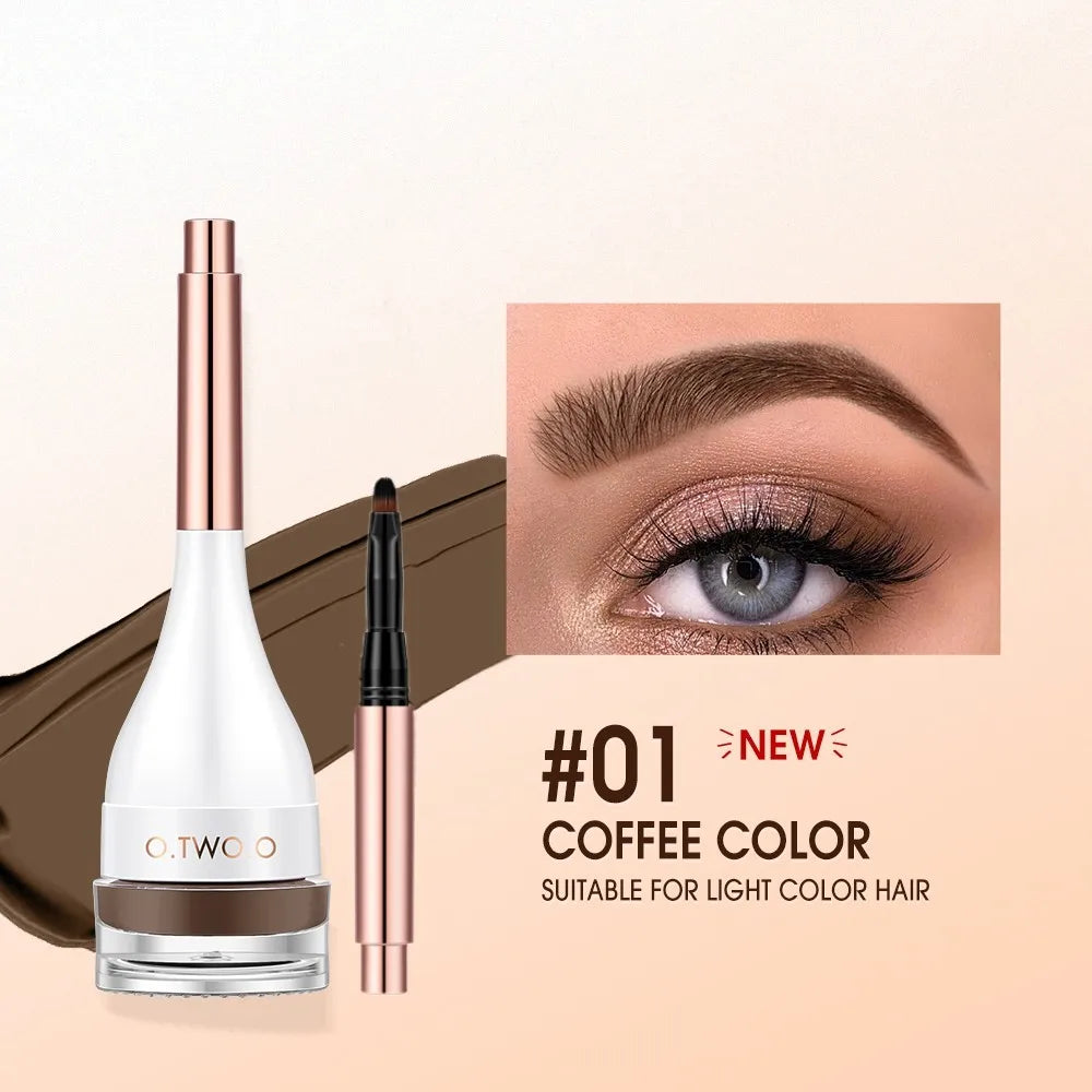 O.TWO.O Eyebrow Pomade Brow Gel - Natural Waterproof Sculpted Tint with Brush