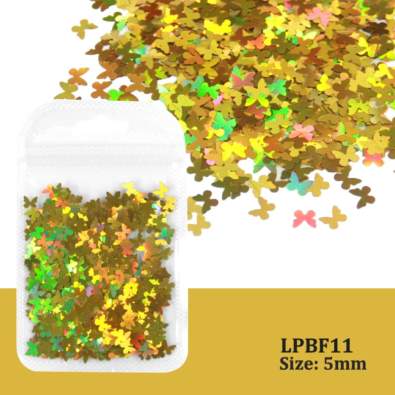 2g Holographic Nail Art Glitter Sequins - Laser Star Butterfly AB Paillette DIY Decorations