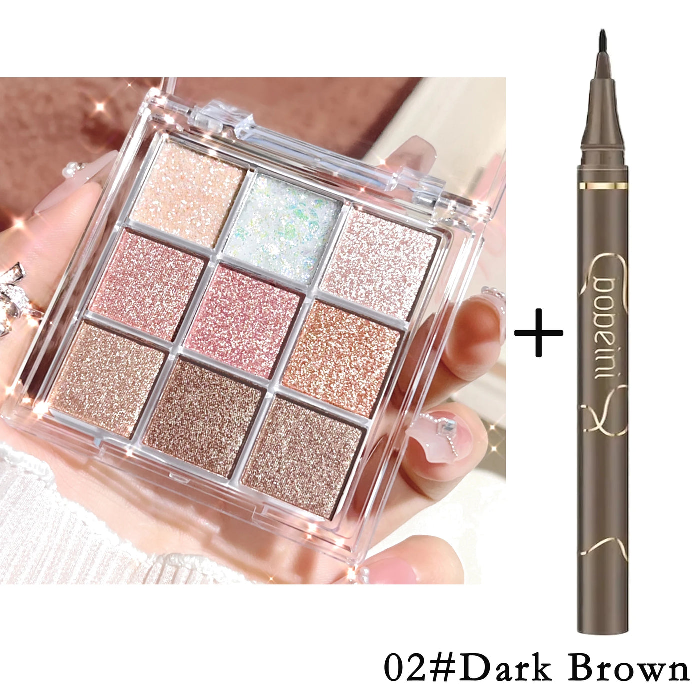 Pearlescent Glitter Highlighter Eyeshadow Palette - Dazzling Sweat & Water Resistant