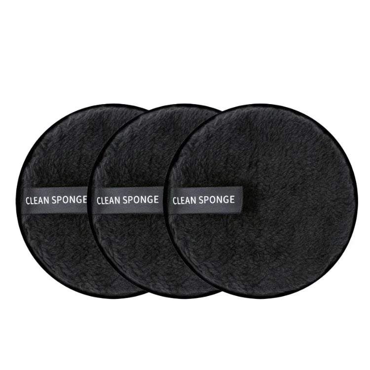 3-Piece Reusable Microfiber Makeup Remover Pads - Washable Cotton Cleansing Sponges