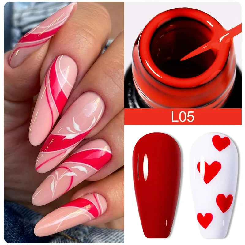 LILYCUTE 5ml Metallic Gold & Silver Mirror Liner Gel - Super Bright French Nail Art