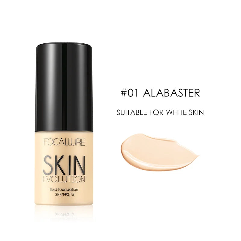 FOCALLURE Full Coverage Liquid Foundation Cream - Oil-Control Moisturizing Base