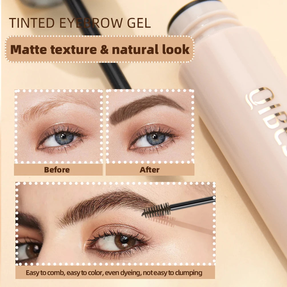 QiBest 4-Color Waterproof Eyebrow Mascara Gel - Long-Lasting Dye Cream with Brush