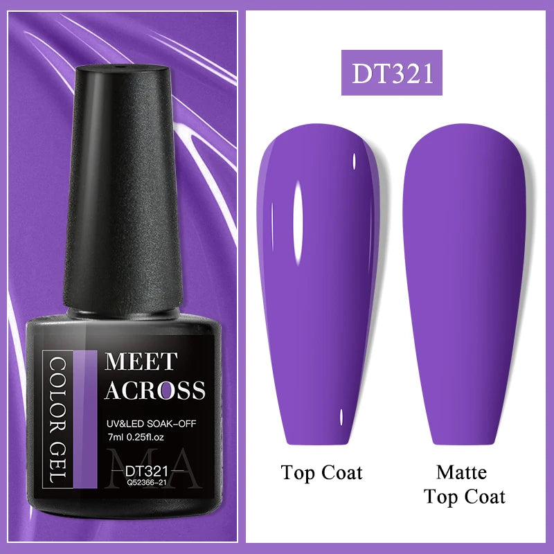 MEET ACROSS 7ml Wine Red Gel Polish - Long-Lasting French Style Nail Art Varnish