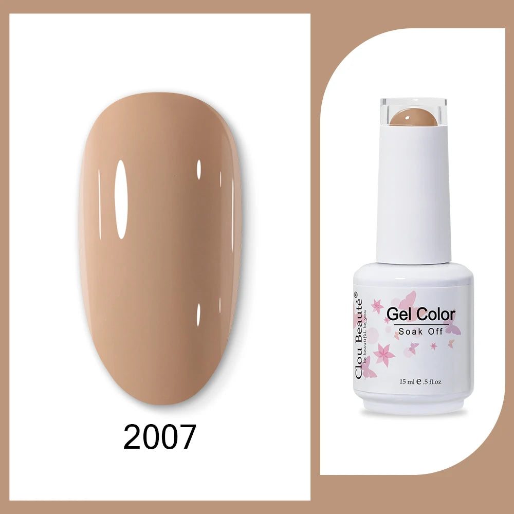 Clou Beaute 15ml HEMA & TPO Free Gel Polish - Army Green Organic Semi-Permanent Nail Art