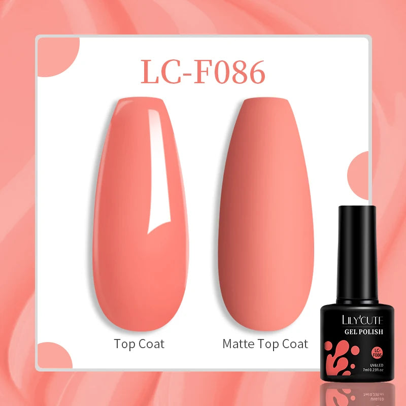 LILYCUTE 7ml Jelly Amber Dark Bloom Leopard Gel Polish - Semi-Permanent UV Nail Art