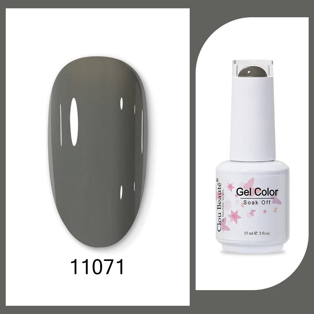Clou Beaute 15ml HEMA & TPO Free Gel Polish - Army Green Organic Semi-Permanent Nail Art