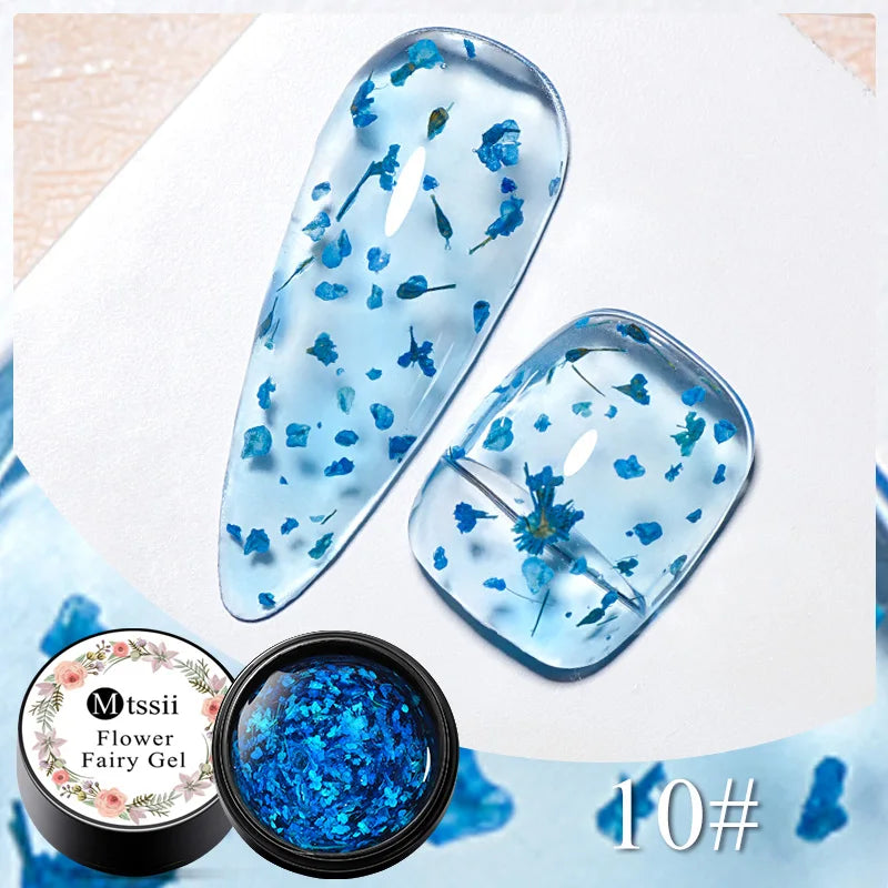 Mtssii Dried Flower Fairy Gel Nail Polish - Natural Botanical Semi-Permanent UV Art