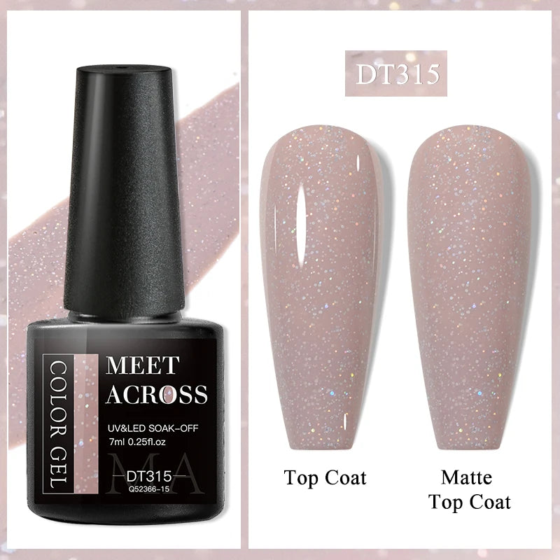 MEET ACROSS 7ml Wine Red Gel Polish - Long-Lasting French Style Nail Art Varnish