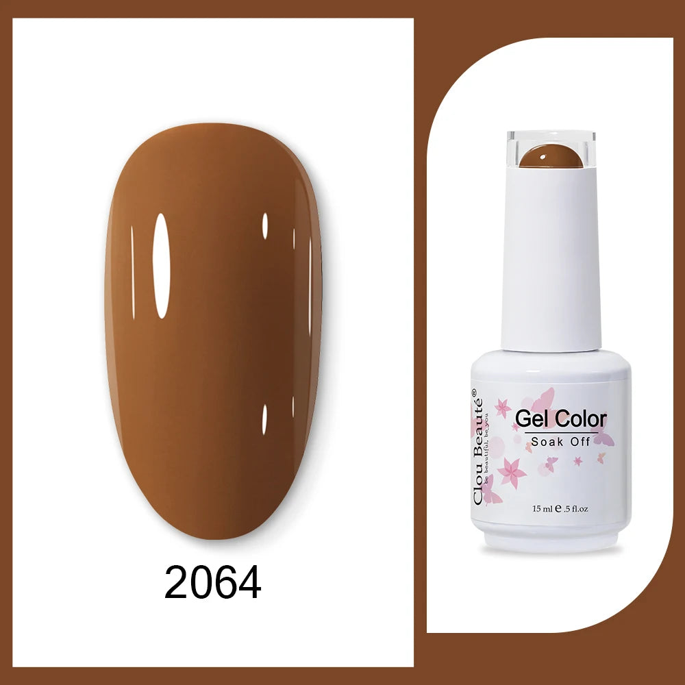 Clou Beaute 15ml HEMA & TPO Free Gel Polish - Army Green Organic Semi-Permanent Nail Art