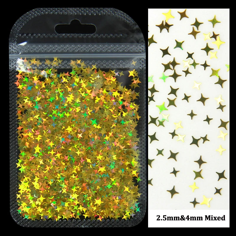 2g Holographic Nail Art Glitter Sequins - Laser Star Butterfly AB Paillette DIY Decorations