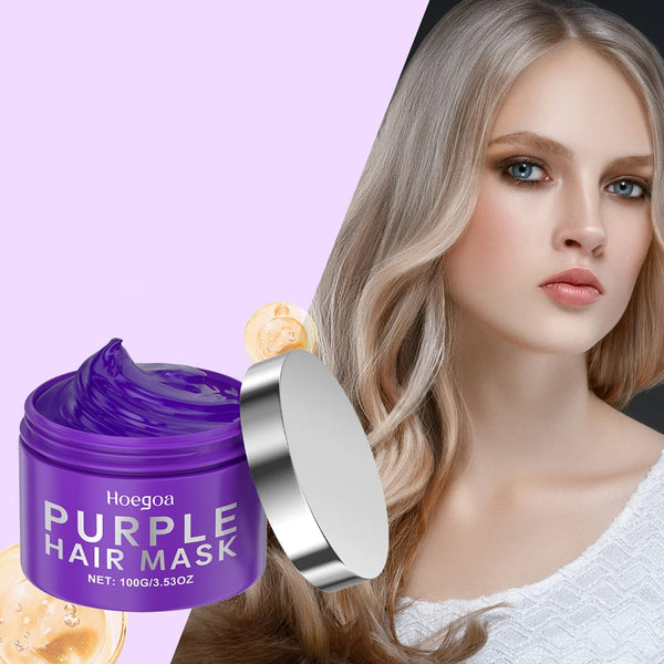 EELHOE Purple Keratin Hair Mask - Deep Repair for Damaged Frizzy Hair, Blonde & All Types