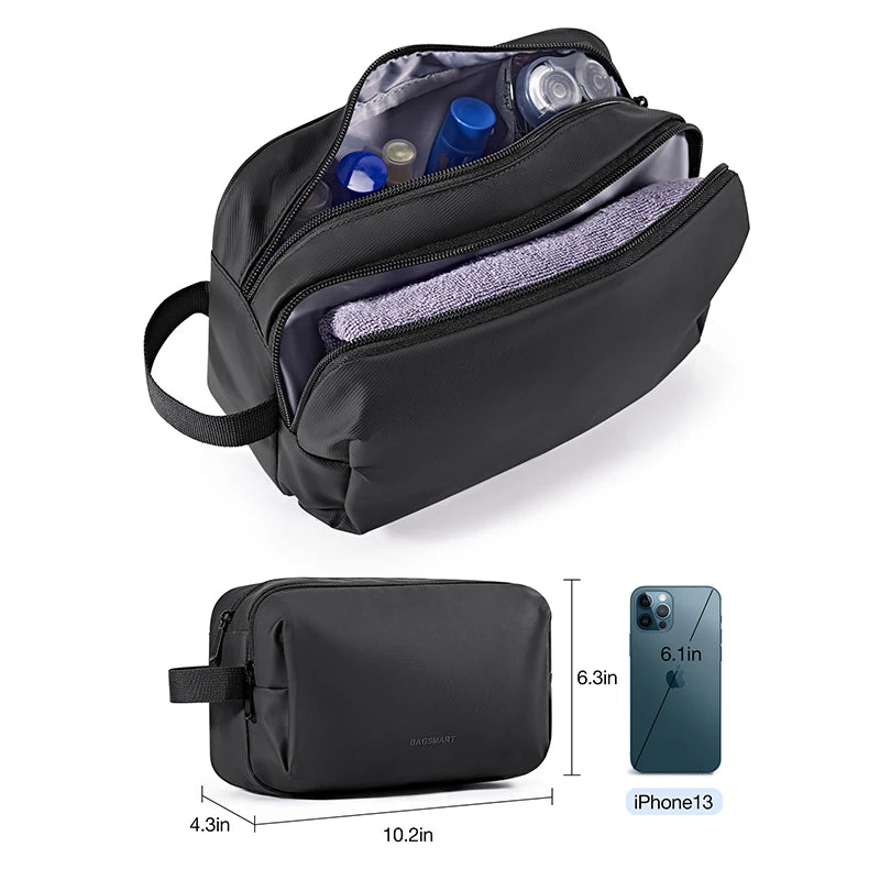 BAGSMART Waterproof Travel Dopp Kit - Lightweight Toiletries & Cosmetic Bag for Men & Women