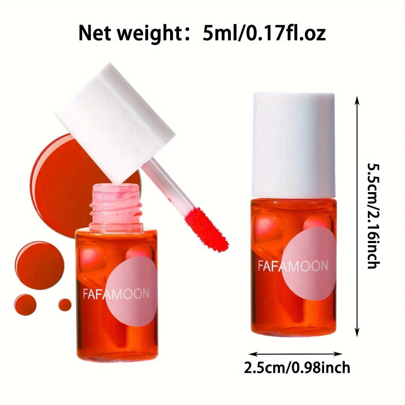 Fafamoon Fruity Lip Tint Water Gloss - Moisturizing Waterproof High-Pigment Vibrant