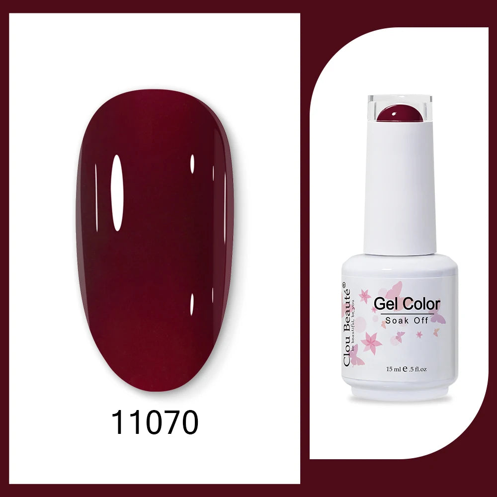 Clou Beaute 15ml HEMA & TPO Free Gel Polish - Army Green Organic Semi-Permanent Nail Art