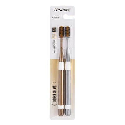Bamboo Charcoal Toothbrush Set x2 - Ultra-Fine Soft Bristle Adult Family Oral Care