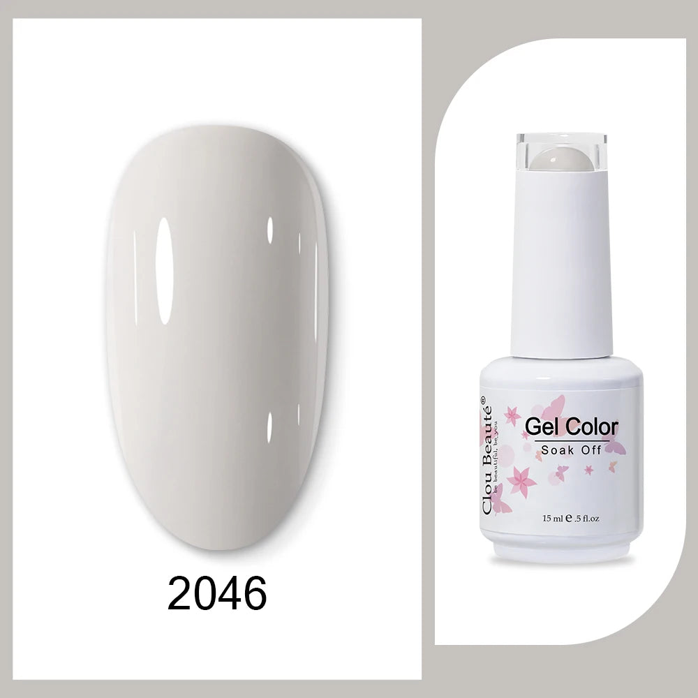 Clou Beaute 15ml HEMA & TPO Free Gel Polish - Army Green Organic Semi-Permanent Nail Art